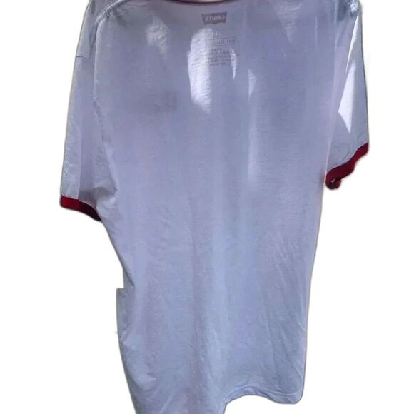 NWT Levi’s Mens Short Sleeve Shirt Red and White - Picture 2 of 3
